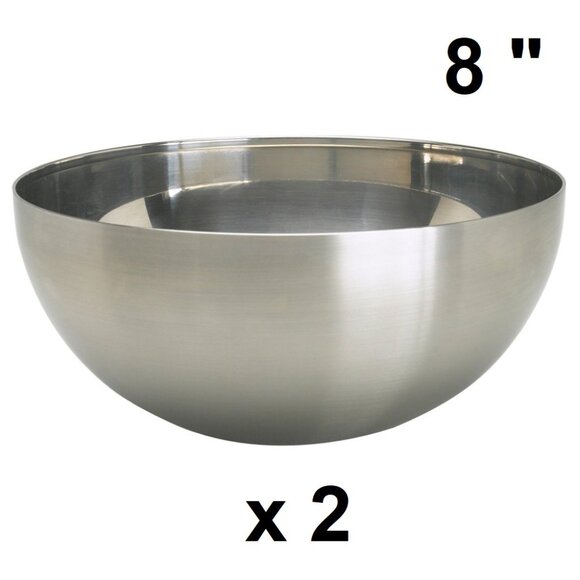 2 IKEA BLANDA BLANK Serving bowl, stainless steel, 8 " - Picture 1 of 11